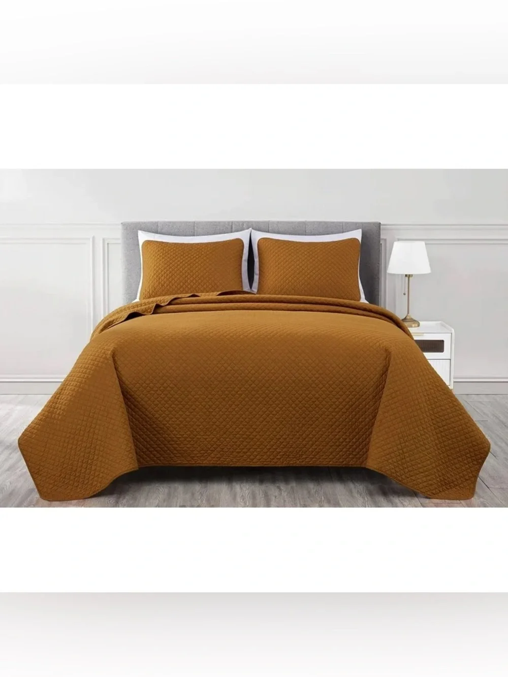 Quilted Bedspread Set king 3 piece 100% cotton